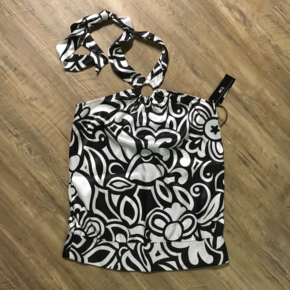 Black and White Halter Blouse by BCX